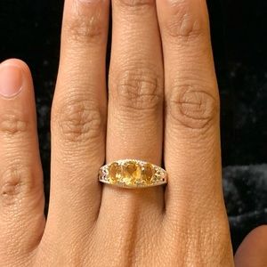 Brazilian citrine 925 silver ring